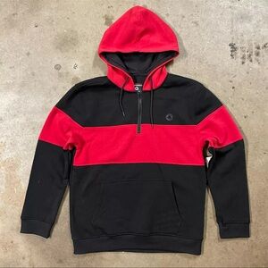 NWT Akademiks Half Zip Hoodie A33HD50 Black Red Size XL